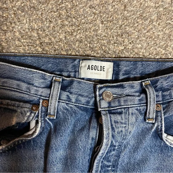Agolde Fran Low Slung Straight Jeans Women’s 28 Intervention Button Fly Relaxed - Picture 7 of 12